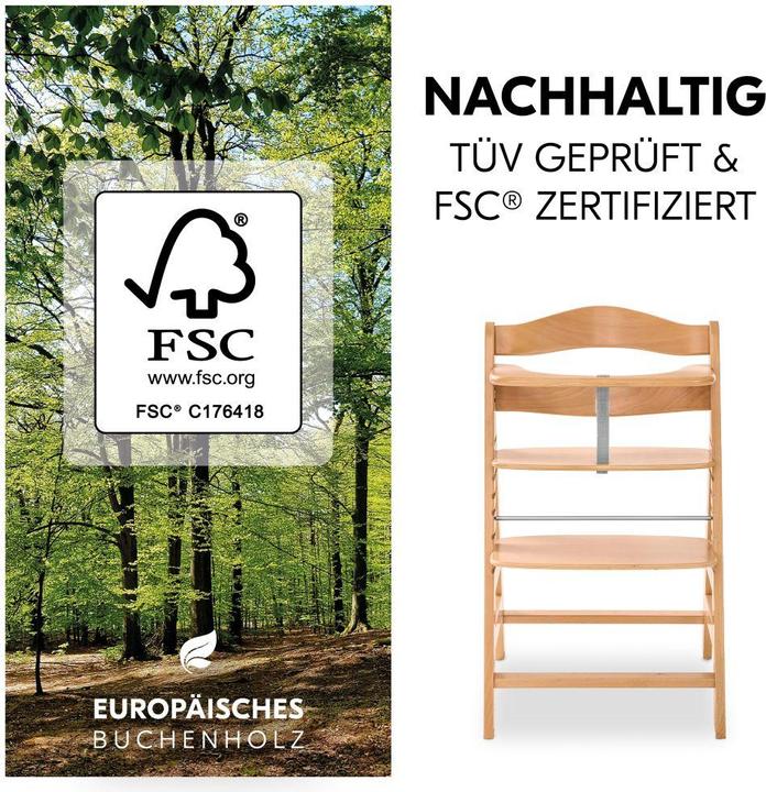 Produktbild Hauck Hochstühle Hochstuhl Alpha Plus Natur im Sparset - inkl. (Hochstuhl)