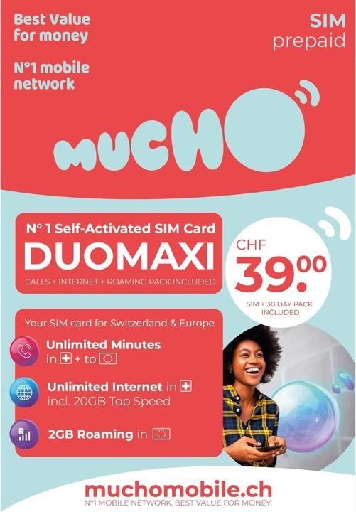 Produktbild BeeOne SIM-Karte MUCHO Mobile Pack DUOMAXI