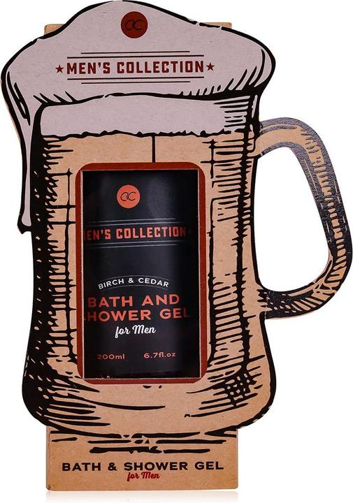 Accentra Bade- & Duschgel MEN'S COLLECTION in Flasche inkl. Geschenkbox aus Kraftpapier, Bierkrug-Optik, 200m (200 ml)